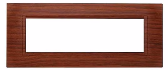 Placca compatibile Bticino Livinglight 7 moduli plastica quadrata colore radica