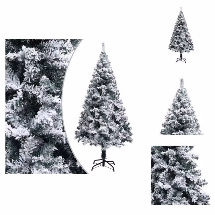 vidaXL Albero di Natale artificiale con neve verde 150 cm PVC - Alberi di Natale
