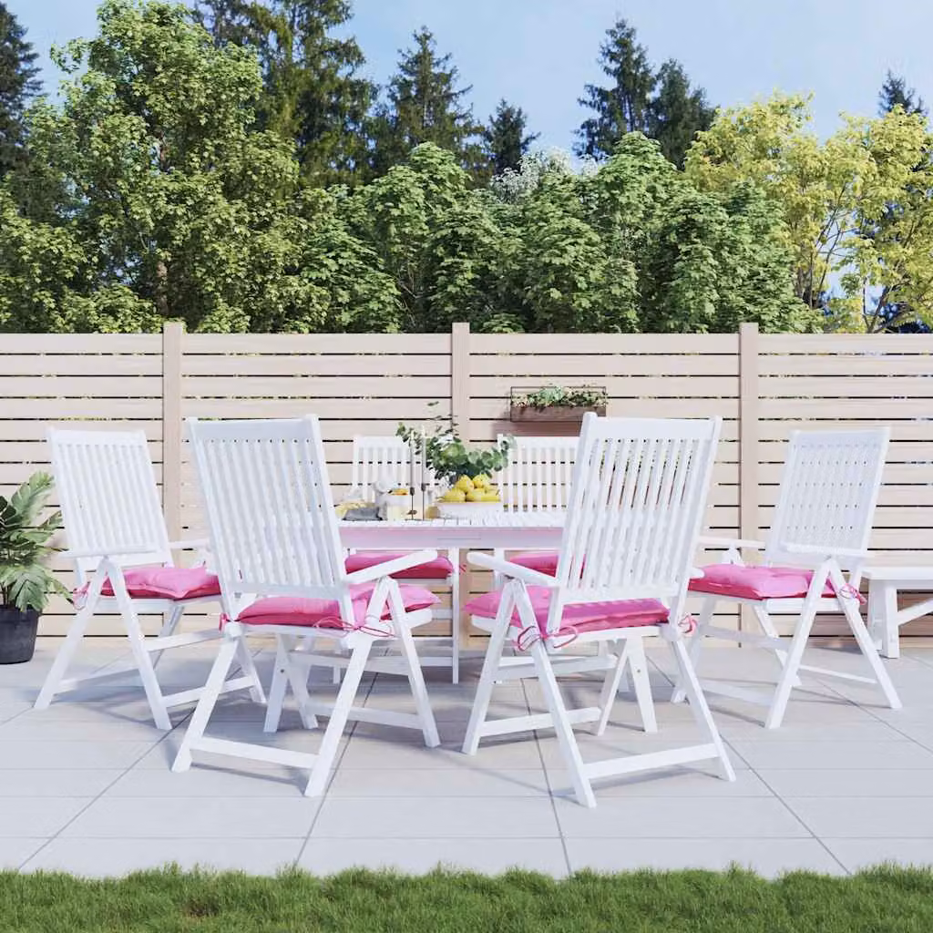 Set di 6 cuscini per sedia vidaXL rosa in tessuto Oxford traspirante e idrorepellente, L 50 cm x P 50 cm x H 7 cm