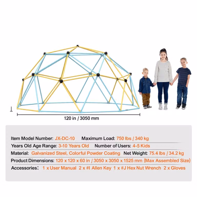 Cupola di arrampicata, adatta a 4-5 bambini, 10FT tipo A