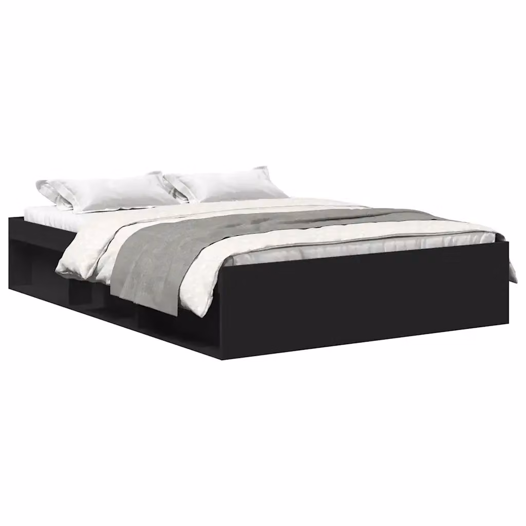 vidaXL Giroletto Moderno in Nero con Compartimenti Laterali L/P/H: 120 x 200 x 35 cm – 2