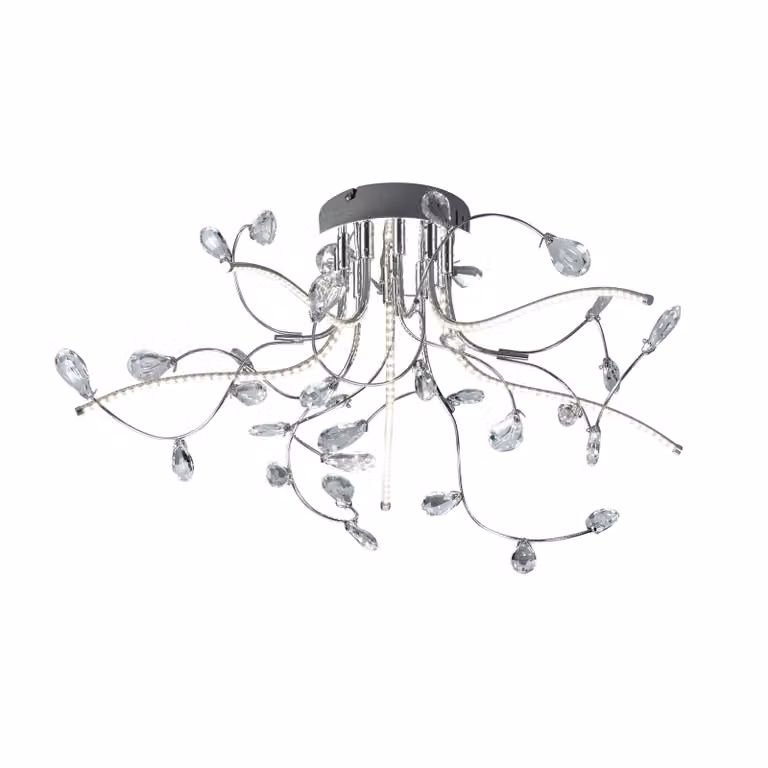 HELL Plafoniera a LED Crystal, Cromo / Argento, Soggiorno / Sala da pranzo, Metallo, Moderno, Plafoniera LED