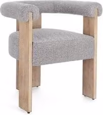 Sedia Bizzotto AGAPE con braccioli in legno e tessuto marrone e grigio