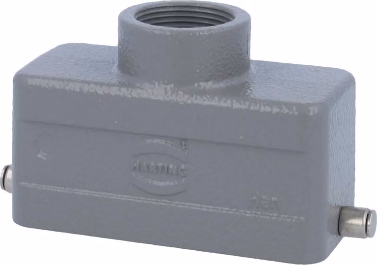 HARTING Han 16B Contenitore a manicotto basso, 1xPG21 uscita cavo diritta, per 1 staffa (nella parte inferiore) Vite PG21
