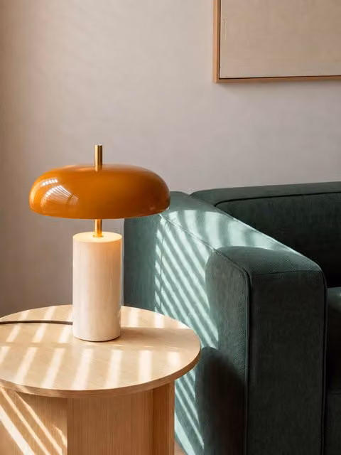 Lampada da tavolo Gabs Kenay Home beige e giallo in metallo e ceramica