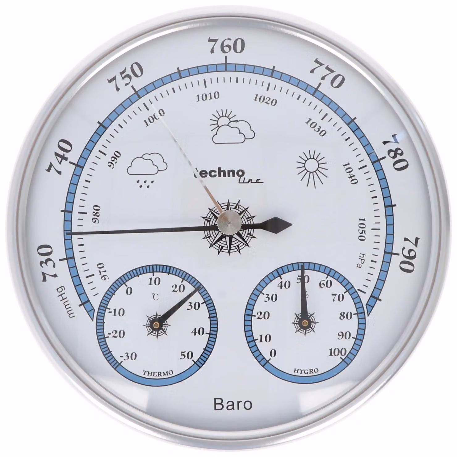 Technoline WA 3090 - Barometro con termoigrometro, design vintage