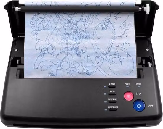 Stampante termica per stencil da tatuaggio con carta di trasferimento inclusa, colore nero