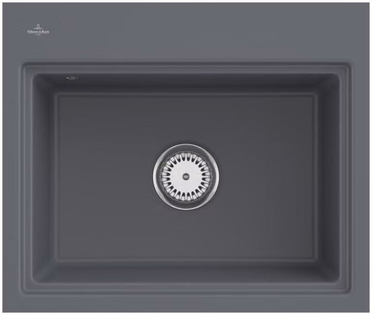 V&B lavello a filo Subway Style 60 S Flat re, con scarico, funzionamento manuale, grafite