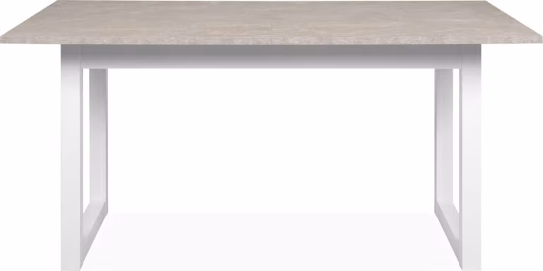 Calicosy - Tavolo da pranzo allungabile - Travertino e bianco L160-200 cm - HOUSTON
