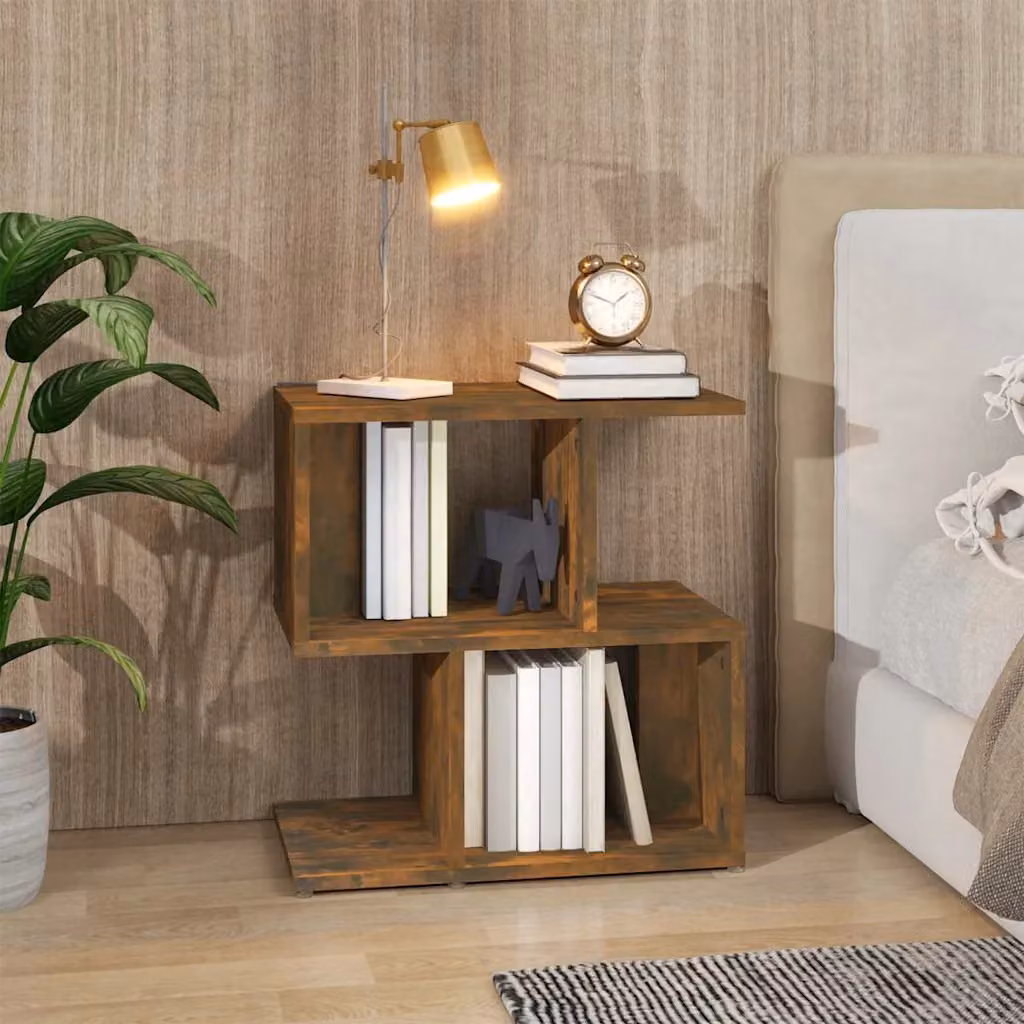 Comodino moderno vidaXL in legno Rovere Fumo, sospeso, L: 50 cm, P: 30 cm, H: 51,5 cm
