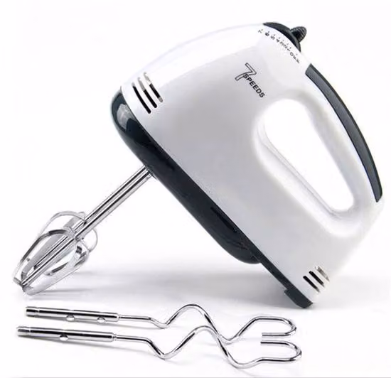 Frullatore elettrico a immersione con 7 velocità e accessorio da taglio, accessorio da taglio tradizionale, valigetta da viaggio con sistema a incastro, 250 W, bianco