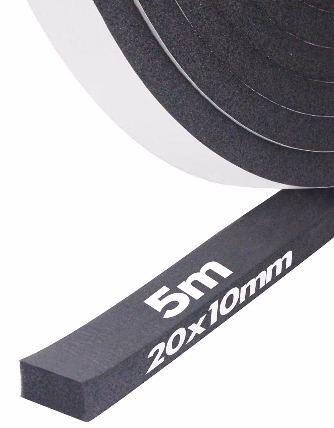 Nastro sigillante autoadesivo in schiuma, 20 mm (larghezza) x 10 mm (spessore) x 5 m (lunghezza)
