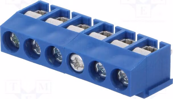 1 x Barra di connessione per 8A, modello ETB11060B000Z. Barre di connessione per cavi da 5 mm con angolo di 90°. Quantità: 6