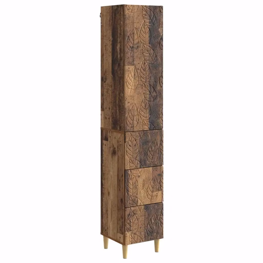 Set di 2 armadi moderni vidaXL in legno marrone con ante a battente e cassetti L/P/H: 33 x 34,5 x 90 cm – 2
