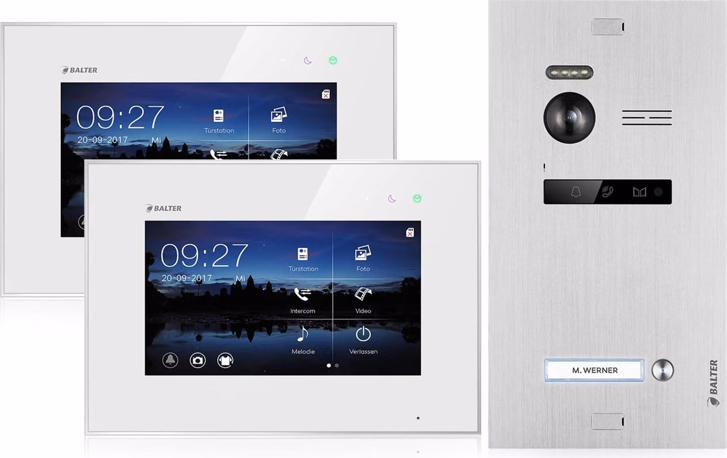 Videocitofono per casa monofamiliare, 2x monitor, Balter EVO