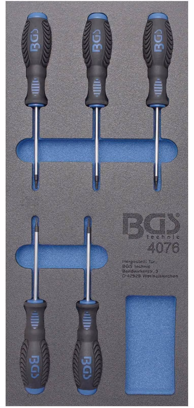 BGS Inserto per carrello da officina 1/3: Cacciavite a profilo T (per Torx) 5 pezzi - 4076