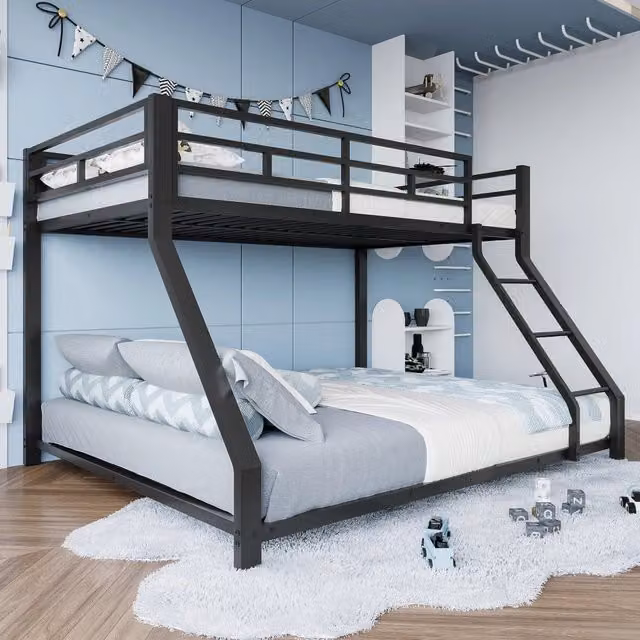 letto a castello metallo nero 204 x 144.5 cm