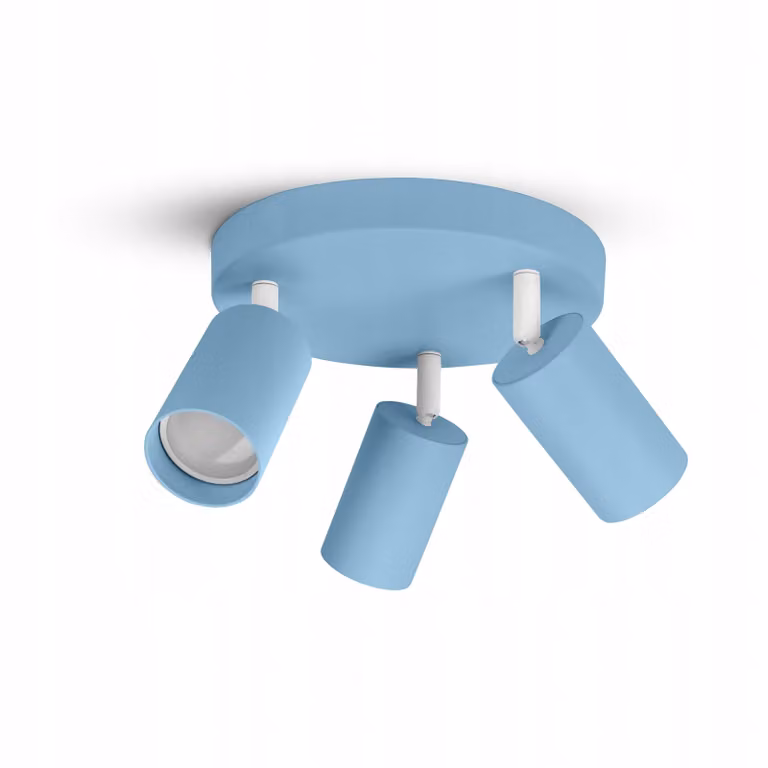 FKL DESIGN Home Lampada da soffitto Deco Lampada da soffitto Lampada per bambini Lampada per bambini a 3 luci GU10 Paralume regolabile Lampada di serie (N975-EG3-B)