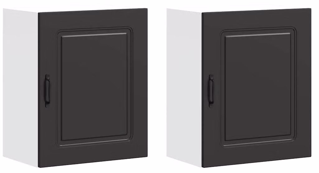 Pensili da cucina 2 pz Kalmar in Legno Multistrato Nero