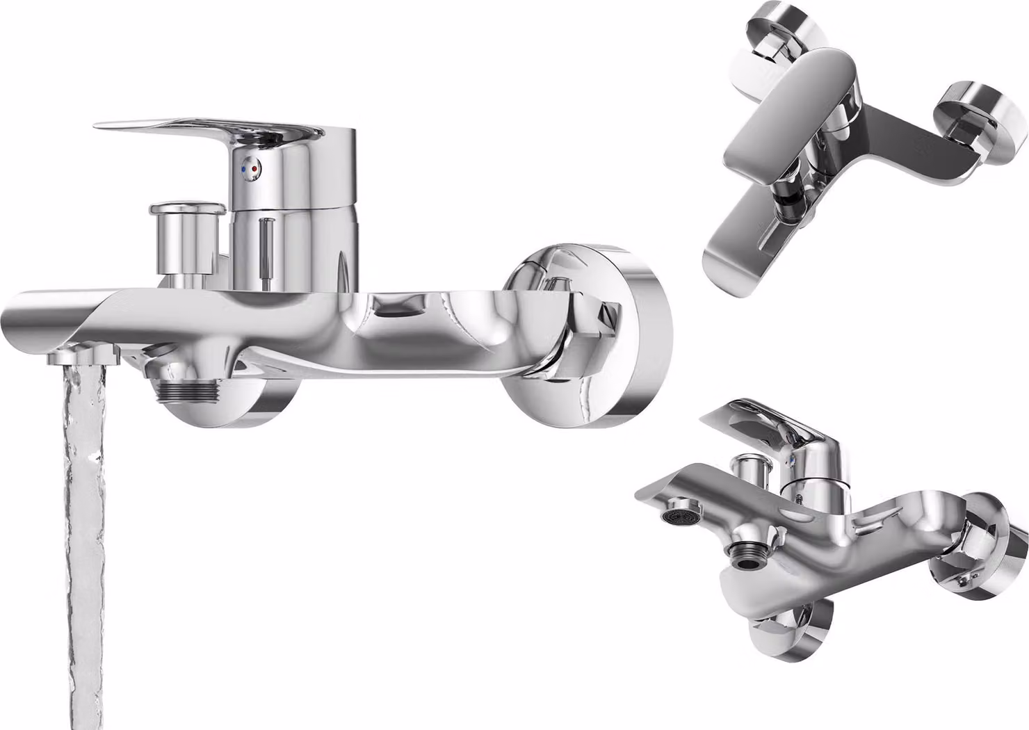 Granitan - Miscelatore vasca - Rubinetto vasca altezza 10,3 cm - Miscelatore cromato - ottone - VITO