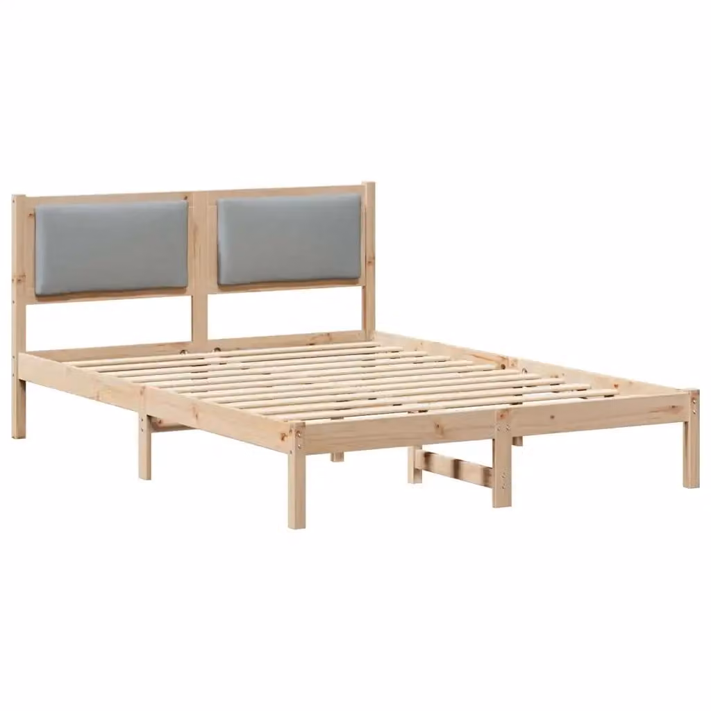 Struttura del letto vidaXL in pino massello grigio 150 x 200 cm – 2