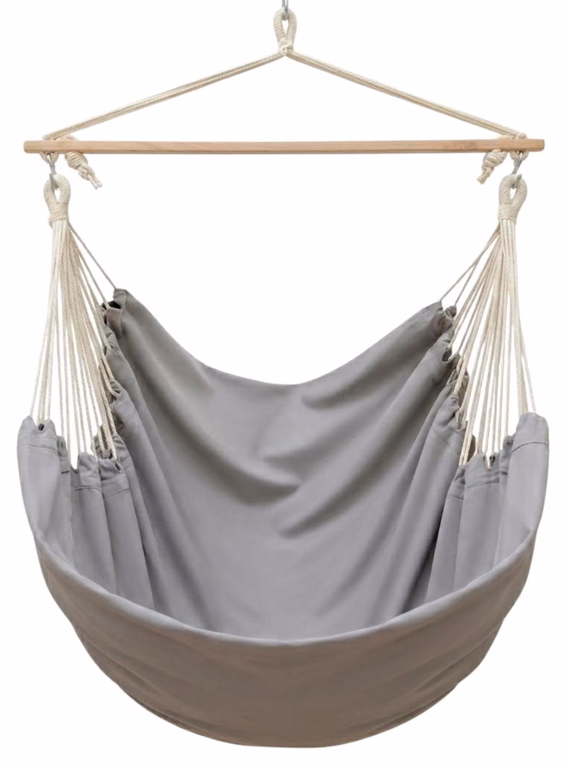Sedia a dondolo XXL - 185x130 cm, grigio, cotone - portata massima 150 kg - adatta per interni, esterni, giardino e balcone