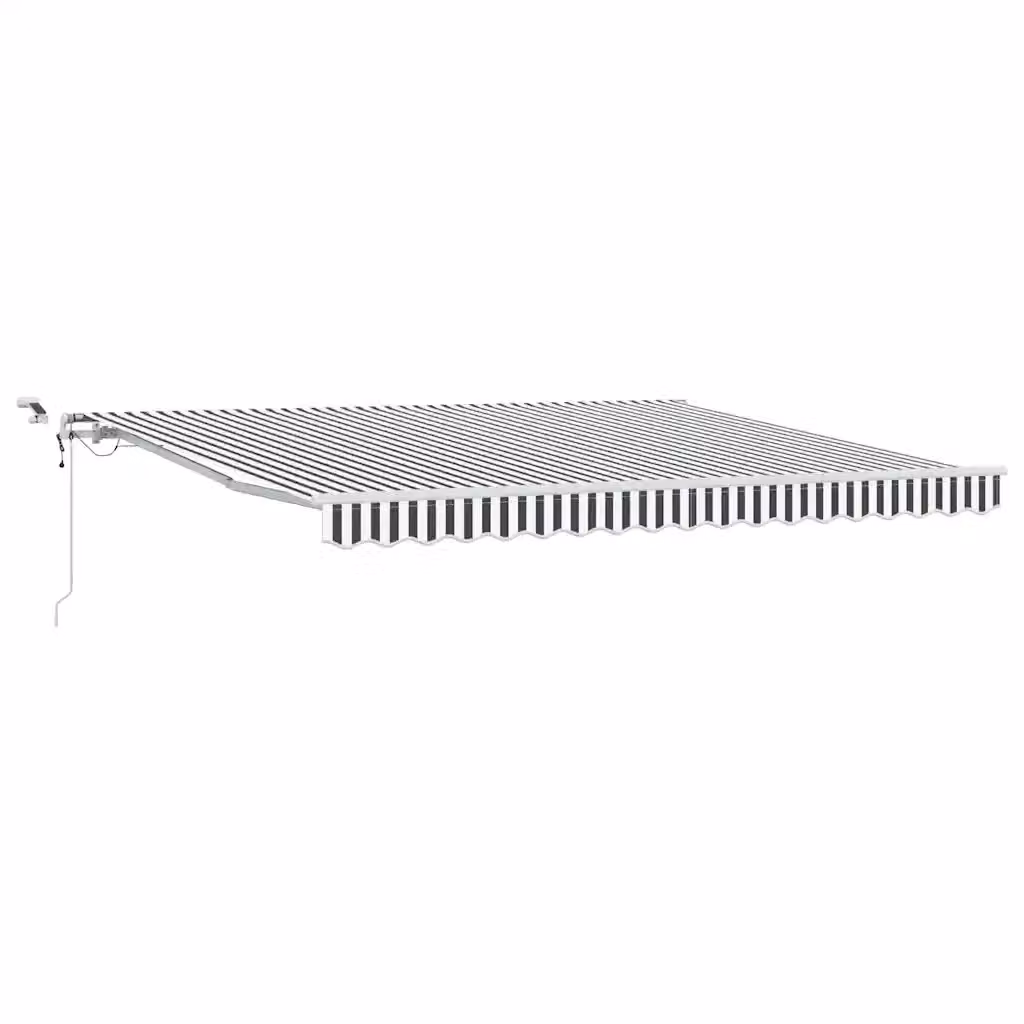 vidaXL Tenda Retrattile Automatica con LED e Telecomando, Antracite e Bianco, L 400 x P 300 cm – 2