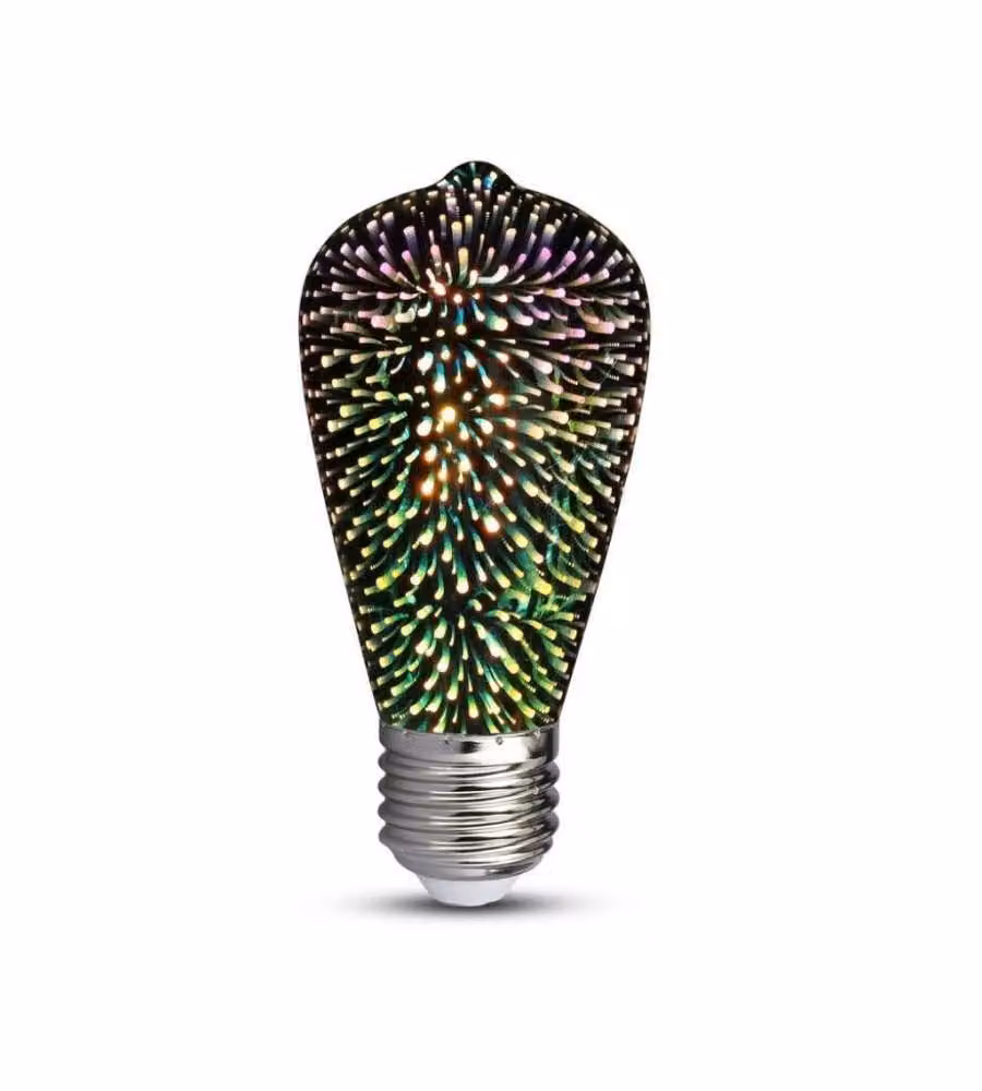 Lampadina LED E27 5W ST64 Filamento 3D 3000K