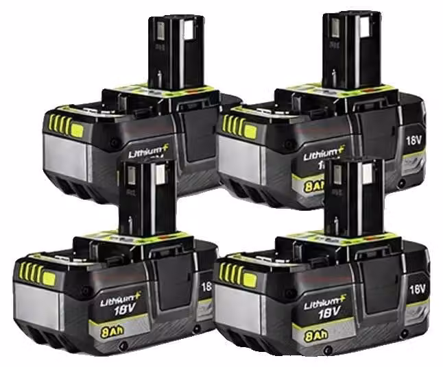 Batterie, capacità 8000 mAh, compatibili con diversi utensili elettrici, confezione da 4 pezzi