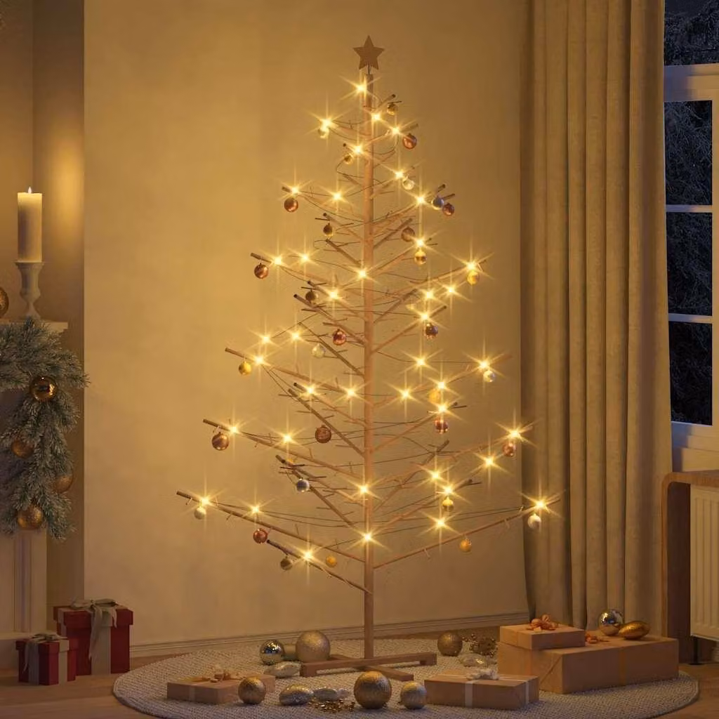 Maison Exclusive - Albero di Natale in legno marrone, 210 cm, realizzato in legno di pino massello