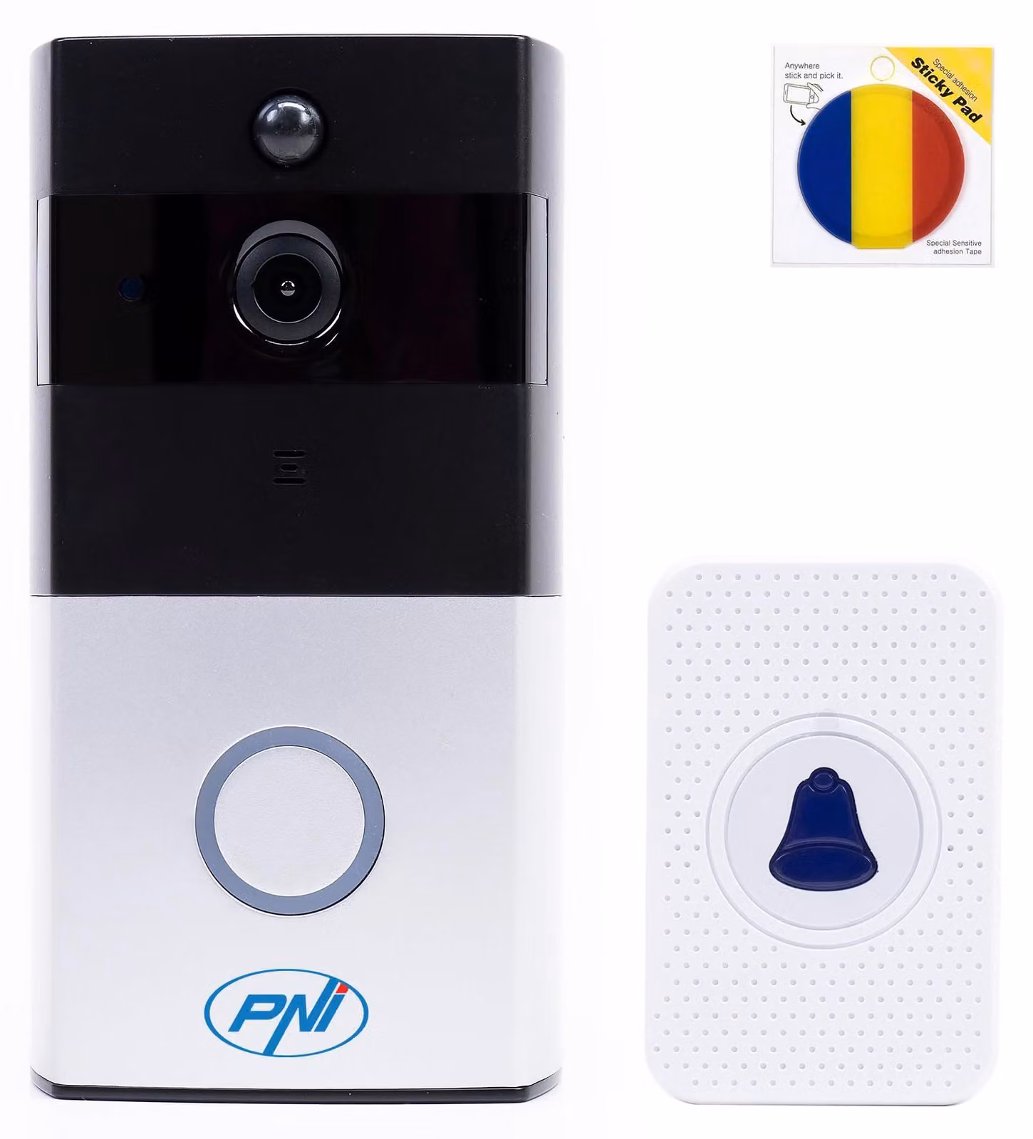 Kit di videocitofoni intelligenti SafeHome PT710B WiFi HD, con tecnologia P2P e supporto per il fissaggio adesivo
