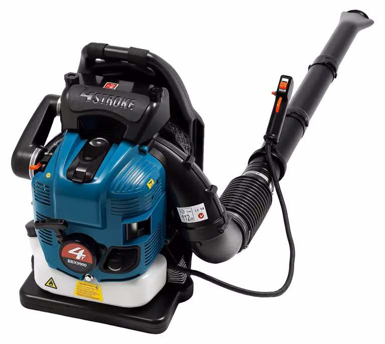 Soffiatore a zaino, motore da 75,6 cc, elevato flusso d'aria, colore blu