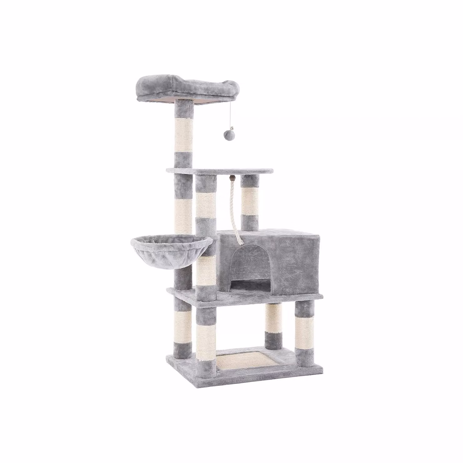 In And OutdoorMatch Tiragraffi Katlynn - Per gatti - 138 cm - Grigio - Morbida amaca da letto per gatti - Gioco per gatti - Adatto a gattini piccoli