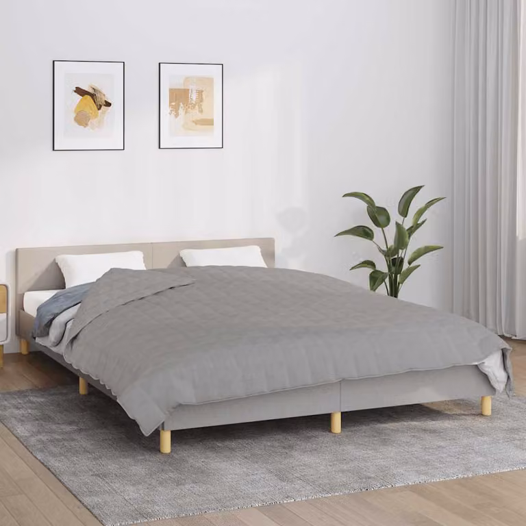 vidaXL Coperta Ponderata Grigia in Microfibra e Cotone, L 200 cm x P 220 cm, 13 kg