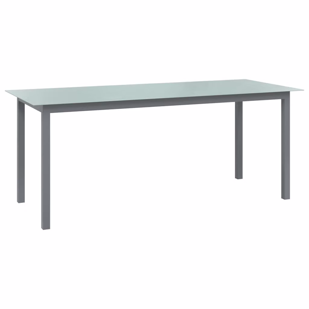 Tavolo da giardino in alluminio 190 x 74 x 90 cm grigio chiaro