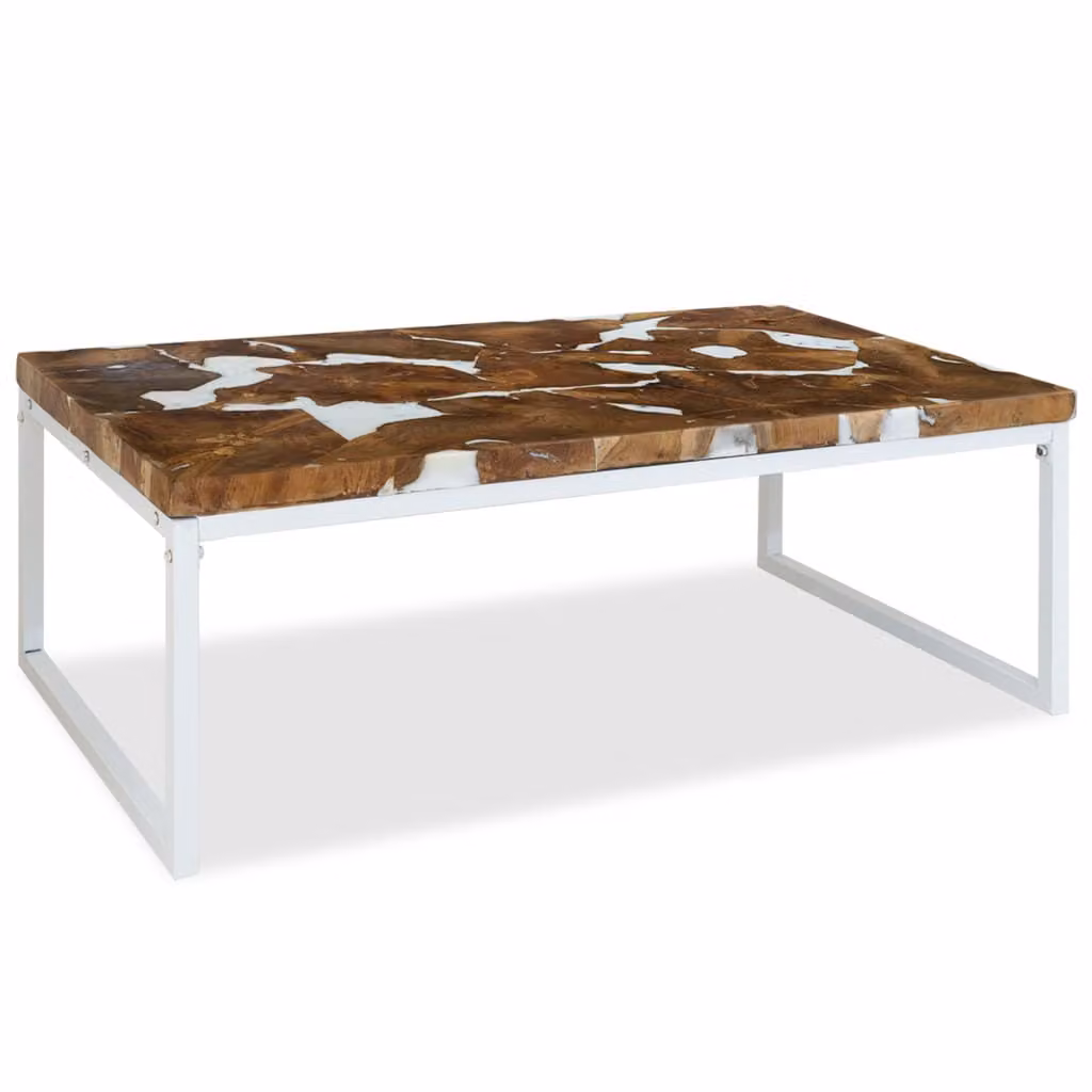 vidaXL Tavolino in resina teak 110x60x40 cm