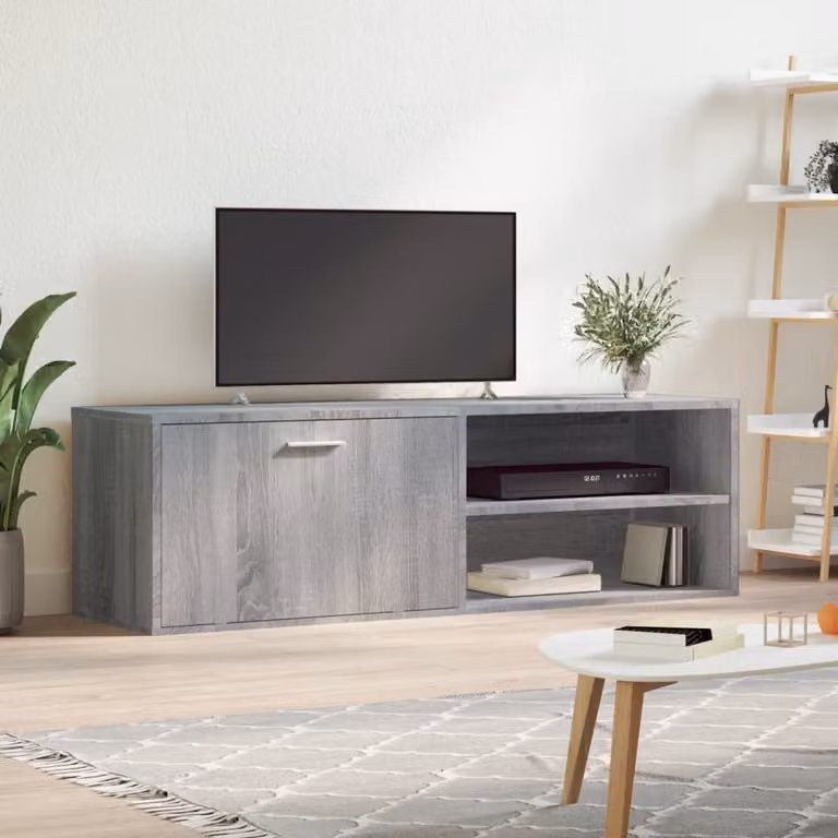 vidaXL Mobile Porta TV Moderno in Legno Multistrato Grigio Sonoma L: 120 cm, P: 34 cm, H: 37 cm