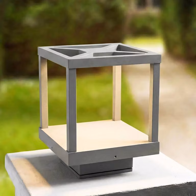 Lucande Lampioncino LED Lealan, grigio, metallo, 23 cm, IP54 Lealan, Alluminio / Grigio / Zincato, Alluminio, Moderno, Lampada LED da esterni