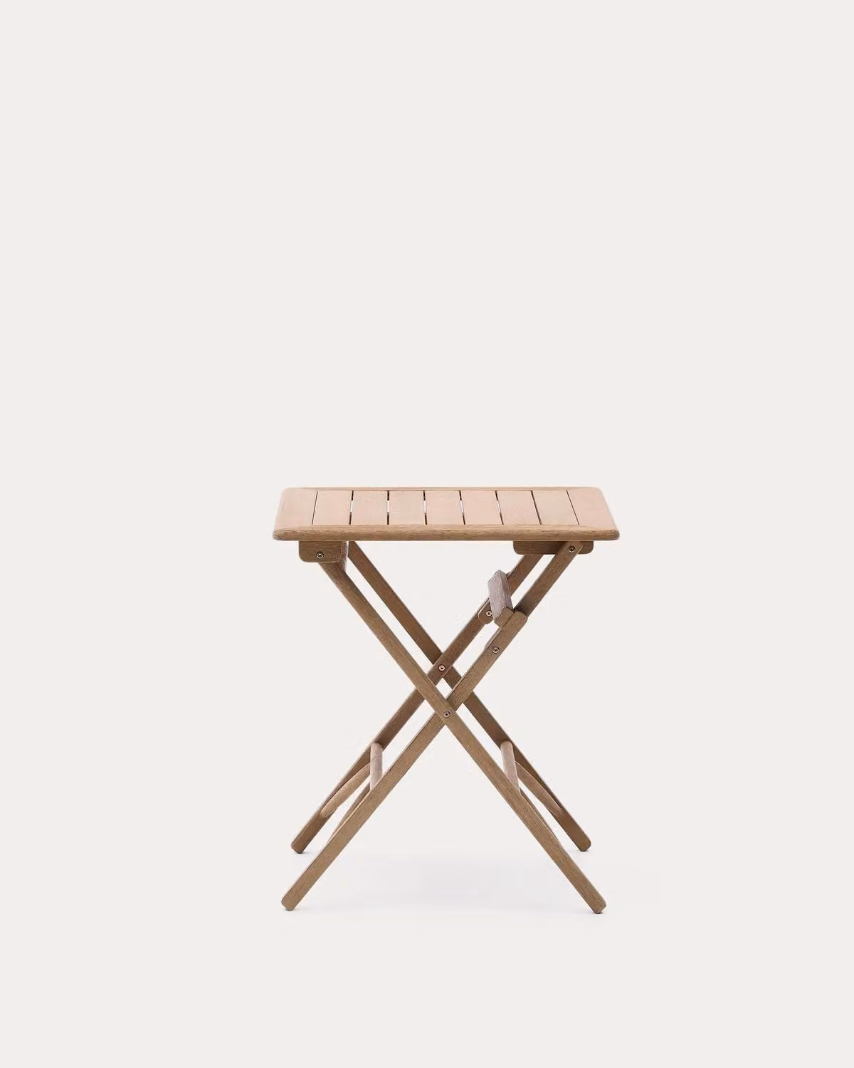 Tavolino pieghevole Dandara, 66 x 66 x 75 cm, legno di acacia, finitura naturale
