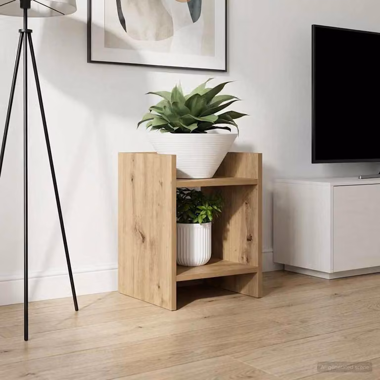 vidaXL Supporto per piante in legno Rovere marrone L/P/H: 30 x 30 x 40 cm