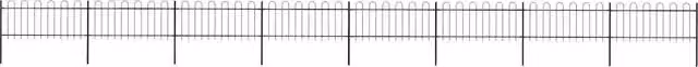 Recinzione da giardino VIDAXL in acciaio nero con parte superiore ad anello L: 1339 cm, H: 80 cm