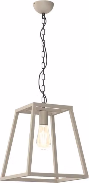 Lampada a sospensione moderna Luminex in metallo beige con design geometrico quadrato e attacco E27