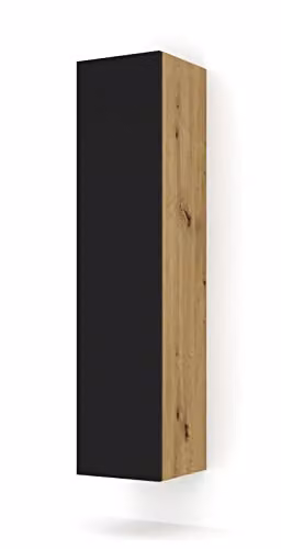 Armadietto da parete Duo, 150 cm, in rovere Artisan, nero opaco