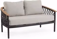 Divano da giardino Bizzotto FENIX a 2 posti lineare in alluminio e legno colore Antracite