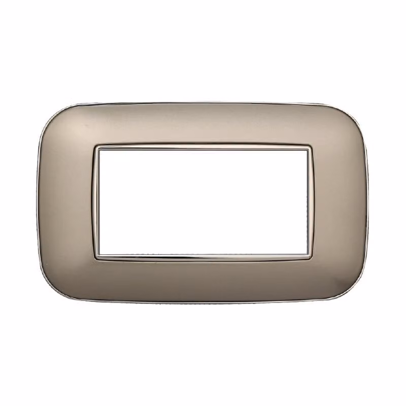 Placca compatibile Bticino Axolute 4 moduli plastica colore titanio Orbis serie Moon Ettroit AN91408