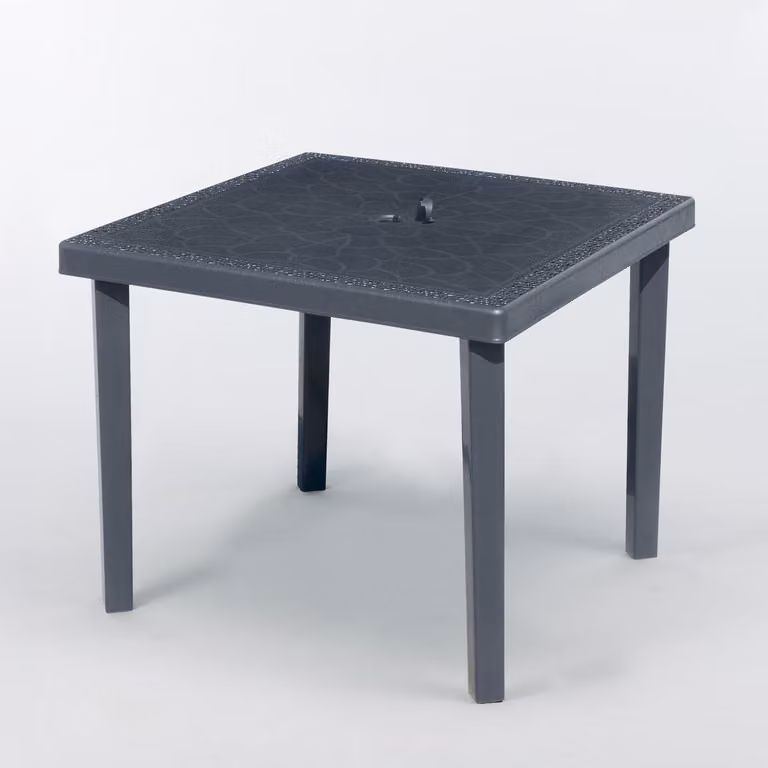 Tavolo bar da giardino in poly-rattan, quadrato, 90x90, Grand Soleil Gruvyer - Nero