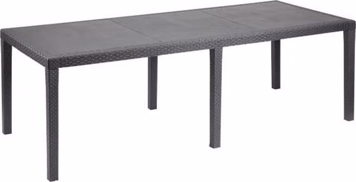 Tavolo da giardino QUEEN, effetto rattan, antracite, 220 x 90 x 72 cm, rettangolare, 8 persone