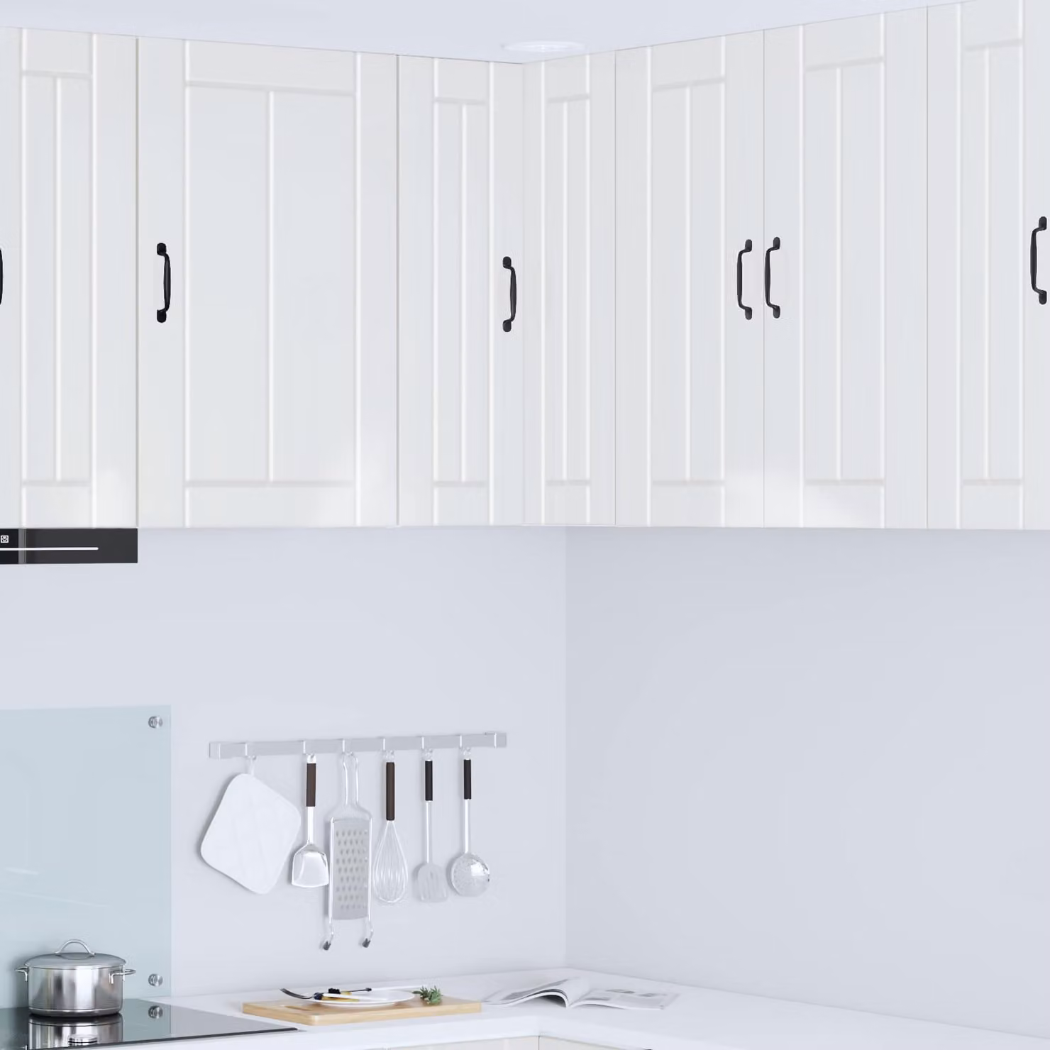 Mobile angolare da parete LUCCA vidaXL Bianco Lucido L/P/H: 57 x 57 x 80 cm