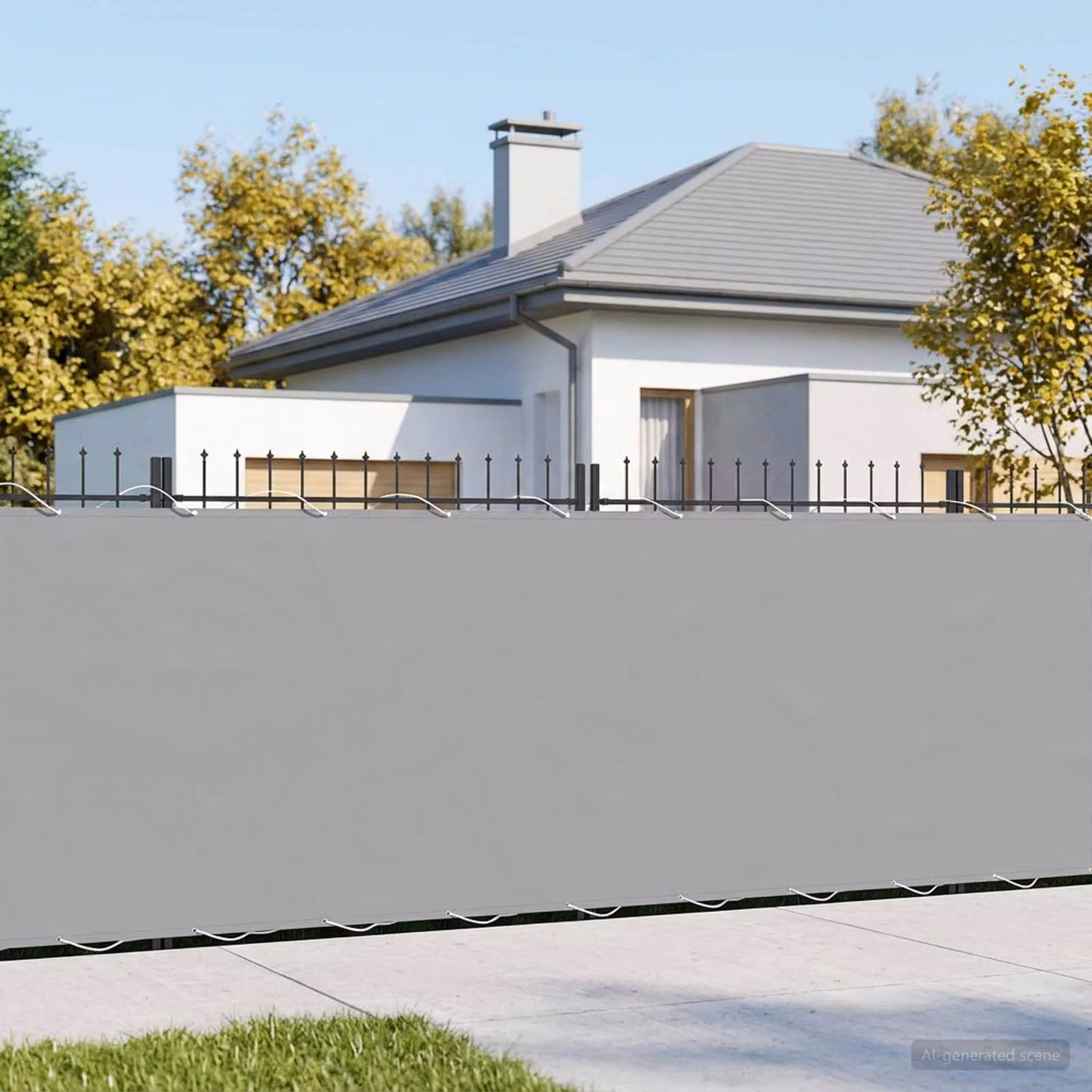 Schermo di privacy per balcone vidaXL in poliestere grigio, H: 180 cm, L: 800 cm