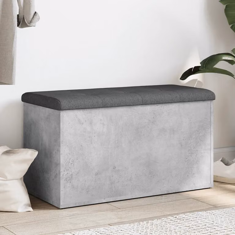 vidaXL Scarpiera Panca Portaoggetti Moderna Grigia in Legno e MDF L: 82 cm, P: 42 cm, H: 45 cm